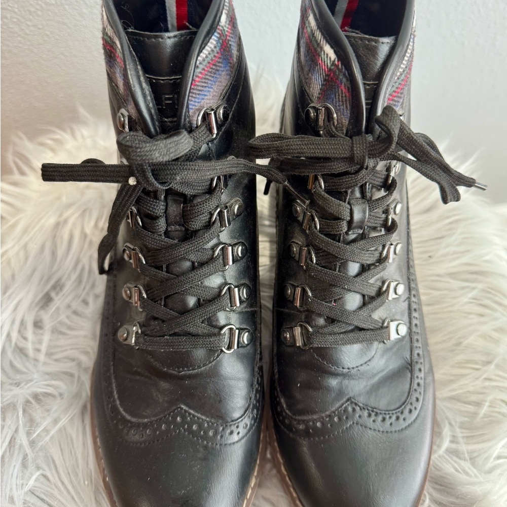 Tommy Hilfiger Black Wing Tip Boots